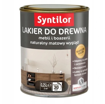 Lakier do drewna mebli i boazerii MAT 0,25L