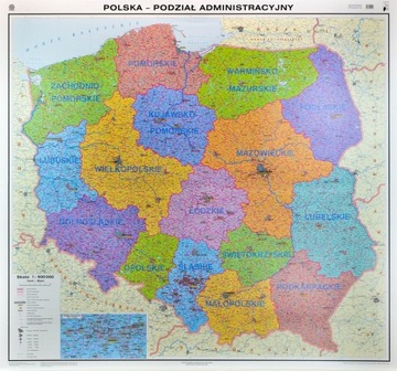 POLSKA DUŻA MAPA ŚCIENNA ADMINISTRACYJNA NOWA ERA