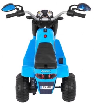 Мотоцикл MiniBike на аккумуляторе, Синий, Звуки, Светодиодные фонари, Экокожа