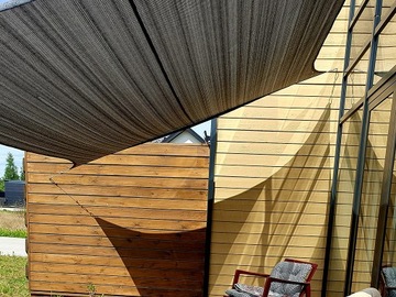 СОЛНЕЧНЫЙ ПАРУС ДЛЯ САДОВОЙ ТЕРРАСЫ, ОЧЕНЬ ПРОЧНАЯ КРЫША из ПЭВП, ИЗГОТОВЛЕННАЯ НА ЗАКАЗ