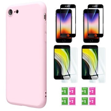 Etui do iPhone SE 2022 / SE 2020 / 8 / 7 CANDY CASE Silikonowe + 4 x Szkło