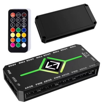 Regulator obrotów Kontroler 9 x PWM ARGB do wentylatorów + pilot