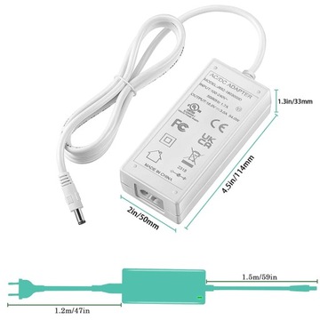 СТАБИЛИЗИРОВАННЫЙ БЛОК ПИТАНИЯ 12 В 5А 45 Вт ДЛЯ СВЕТОДИОДНОЙ ЛЕНТЫ DVR NVR МЕБЕЛЬНОЙ КАМЕРЫ CCTV