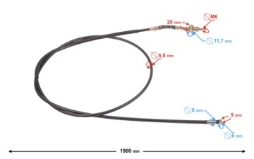 Linka Cięgno Hamulca Tylnego 190CM Skuter GY6 Zipp Romet BAOTIAN BARTON