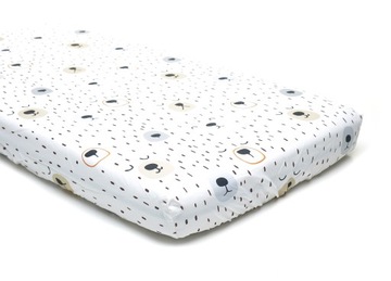 Prześcieradło do łóżeczka na gumce 60x120 cm bawełna premium NOWE misie