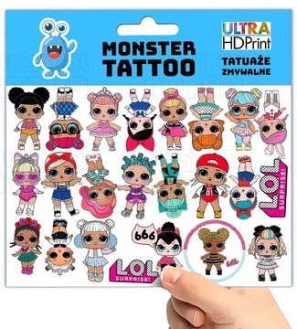 МОЮЩИЕСЯ ВРЕМЕННЫЕ ТАТУ ДЛЯ ДЕТЕЙ КУКЛЫ ЛОЛ СЮРПРИЗ, ОРИГИНАЛЬНЫЕ ДИЗАЙНЫ