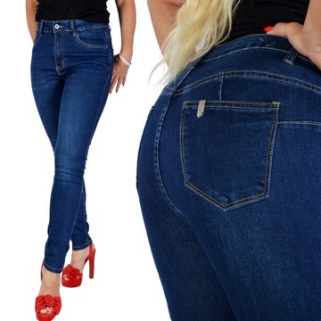 Damskie Spodnie Jeansy Jeansowe SUPER Push-up #