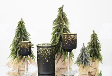 H30 DEcodomi заснеженная елка в горшке