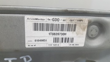MECHANIZMUS OKNO PRAVÝ ZADNÍ TOURAN 1 1T0839730H