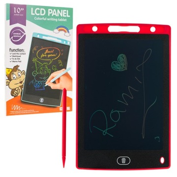 TABLET 10' dla dzieci - kolorowy rysunek + rysik - czerwony