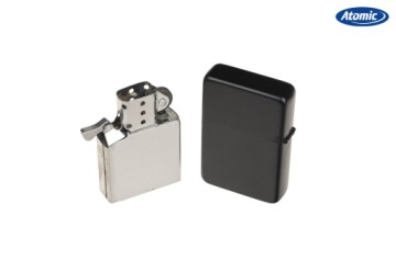 БЕНЗИНОВАЯ ЗАЖИГАЛКА ATOMIC, США, ВЕТРОЗАЩИТНАЯ, ЧЕРНАЯ