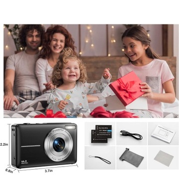 Мини-цифровая камера для детей 44 МП с 16-кратным зумом
