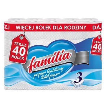 Papier toaletowy Familia 3 warstwy Celuloza 40 ROL