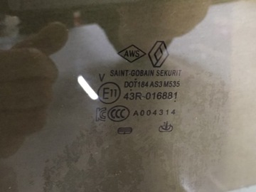RENAULT ARKANA SKLO (OKNO) BOČNÍCH DVEŘE PRAVÝ ZADNÍ 2023