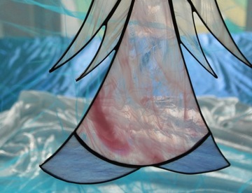 Витраж Тиффани про Ангел, большой, розовый