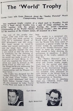 История чемпионатов мира по спидвею 1929–1961 гг.