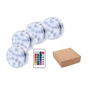 Красочные погружные светодиодные фонари RGB, водонепроницаемые 4
