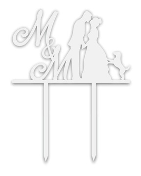 Topper TŚB-29-Inicjały Ślub Wesele Biały