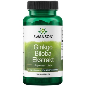 SWANSON GINKGO BILOBA 24% EKSTRAKT 60mg 120 KAPS