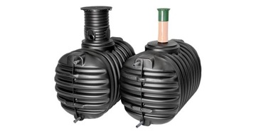 Zbiornik na deszczówkę Compact 5600L (2x2800) z nadbudową KOMFORT + pokrywa