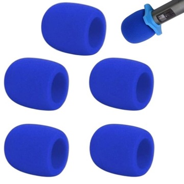 ГУБКА ЗАЩИТНАЯ ДЛЯ МИКРОФОНА 70Х60ММ ТЕМНО-СИНЯЯ 5 ШТ.