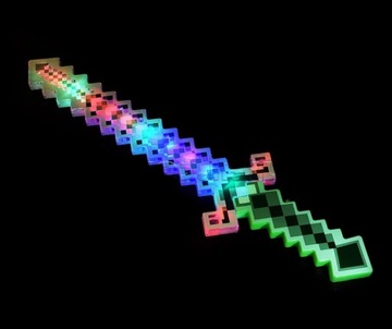 АЛМАЗНЫЙ МЕЧ 58 СМ MINECRAFT СВЕТОДИОДНАЯ ЗВУКОВАЯ ИГРУШКА СВЕТЯЩАЯСЯ ИГРАЮЩАЯ ЗЕЛЕНАЯ