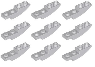 LEGO Klocek 9szt Slope Skos Odwrócony Złączka 1x4 LBG Jasny szary 13547