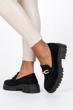 MOKASYNY DAMSKIE PÓŁBUTY LEKKIE STABILNA PLATFORMA MODNA SPRZĄCZKA r 41