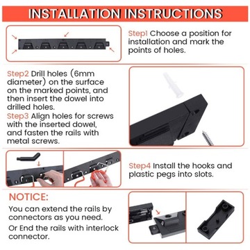 Organizer na narzędzia ogrodowe Łopata Stojak do