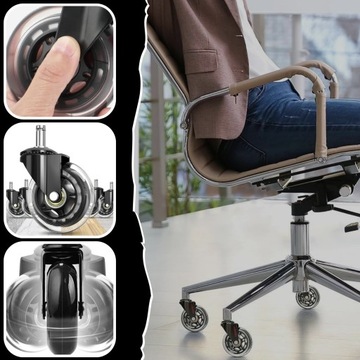 РЕЗИНОВЫЕ СИЛИКОНОВЫЕ КОЛЕСА ДЛЯ ПОВОРОТНОГО КРЕСЛА НАБОР ИЗ 5 ШТ.