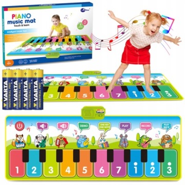 Sada Velká Podložka Pro Tančení Piano Nahrává 130 x 48 cm baterie