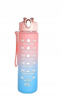BUTELKA NA WODĘ 750 ML OMBRE BIDON Z MIARKĄ SIŁOWNIA FITNESS 0,75L BPA FREE