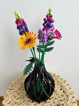 Уникальная ваза Vukan Бутылка для сушеных цветов и иконы Lego 3D цветы черные