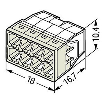 РАЗЪЕМ WAGO 2273-208 БЫСТРОРАЗЪЕМНЫЙ СОЕДИНИТЕЛЬ 8x0,5-2,5 мм