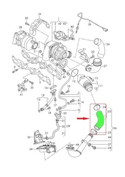 TRUBKA WAZ TURBO VW TOURAN TIGUAN 1.6 2.0 TDI