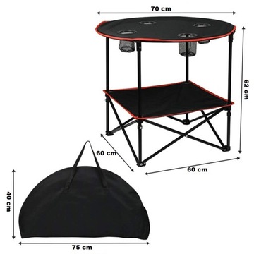 ТУРИСТИЧЕСКИЙ СКЛАДНОЙ ПОСТАВОЧНЫЙ СТОЛИК ПОСТАВОЧНЫЙ 70х70см С КРЫШКОЙ