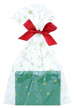 Декоративные пакеты из ЦЕЛЛОФАНА РОЖДЕСТВЕНСКИЕ ЗВЕЗДЫ 20х35 25 Г