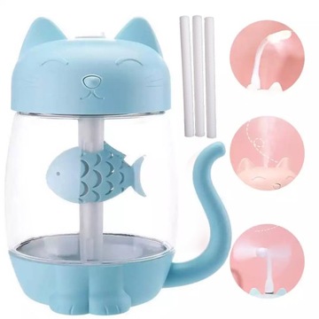 Nawilżacz Powietrza Aromaterapia KOTEK 3w1 +GRATIS