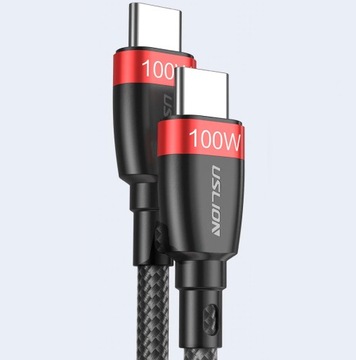 USLION USB-C Type-C PD КАБЕЛЬ 100 Вт для быстрой зарядки 1 м
