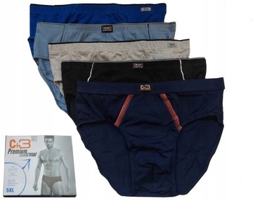 5x SLIPY MĘSKIE C+3 majtki bawełna +GRATIS skarpetki bambusowe ROZMIAR- XL