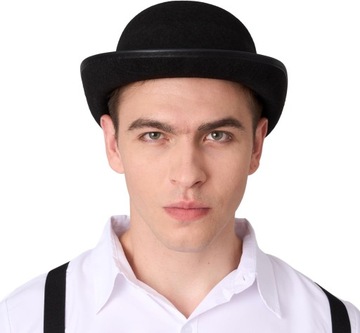 Черный котелок для взрослых, дерби, клоунский котелок, викторианский стиль