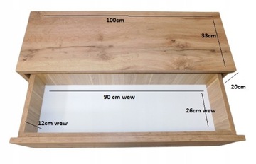 ПОДВЕСНОЙ ШКАФ НАСТЕННАЯ ПОЛКА КОМОД ТЮРЁМНЫЙ СТОЛИК Дуб WOTAN 100x33x20 ALA