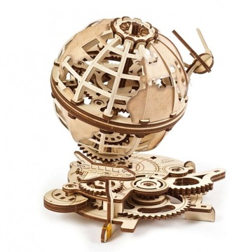Globus Ugears drewniane Puzzle 3D model nakręcany