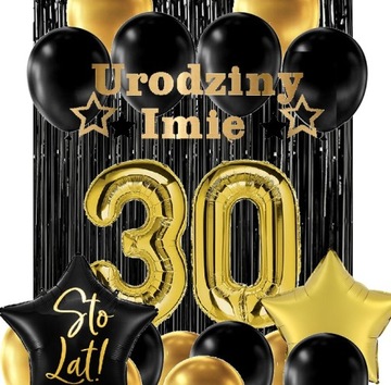 BALONY na trzydziestkę 30 urodziny BANER + IMIĘ