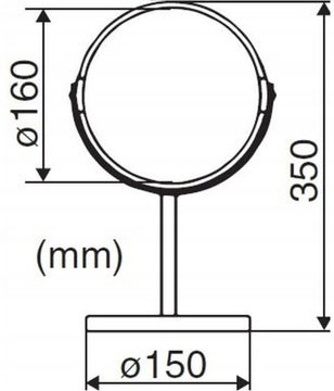 ДВУХСТОРОННЕЕ КОСМЕТИЧЕСКОЕ ЗЕРКАЛО УВЕЛИЧИТЕЛЬНОЕ, СТАЛЬ