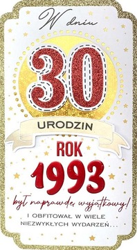 Na 30 urodziny Kartka dla urodzonych w 1993r PM281