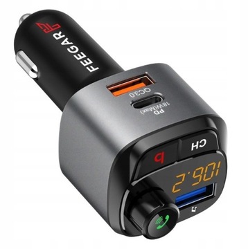 FM-передатчик FEEGAR BT QC3.0, комплект громкой связи