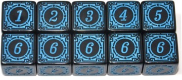 НАБОР ИЗ 10 ШЕСТИГРАННЫХ КУБИКОВ K6 RPG ХРАМ ВОДЫ 1,6 СМ