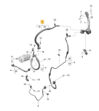 OE PORSCHE PŘÍVOD KLIMATIZACE KOMPRESOR KANÁL SACÍ/ZBĚRNÉ MACAN 95B816743F