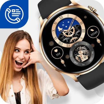 SMARTWATCH ЖЕНСКИЕ ЭЛЕГАНТНЫЕ ЧАСЫ ЗВОНКИ УВЕДОМЛЕНИЯ SPORT PULS MENUPL